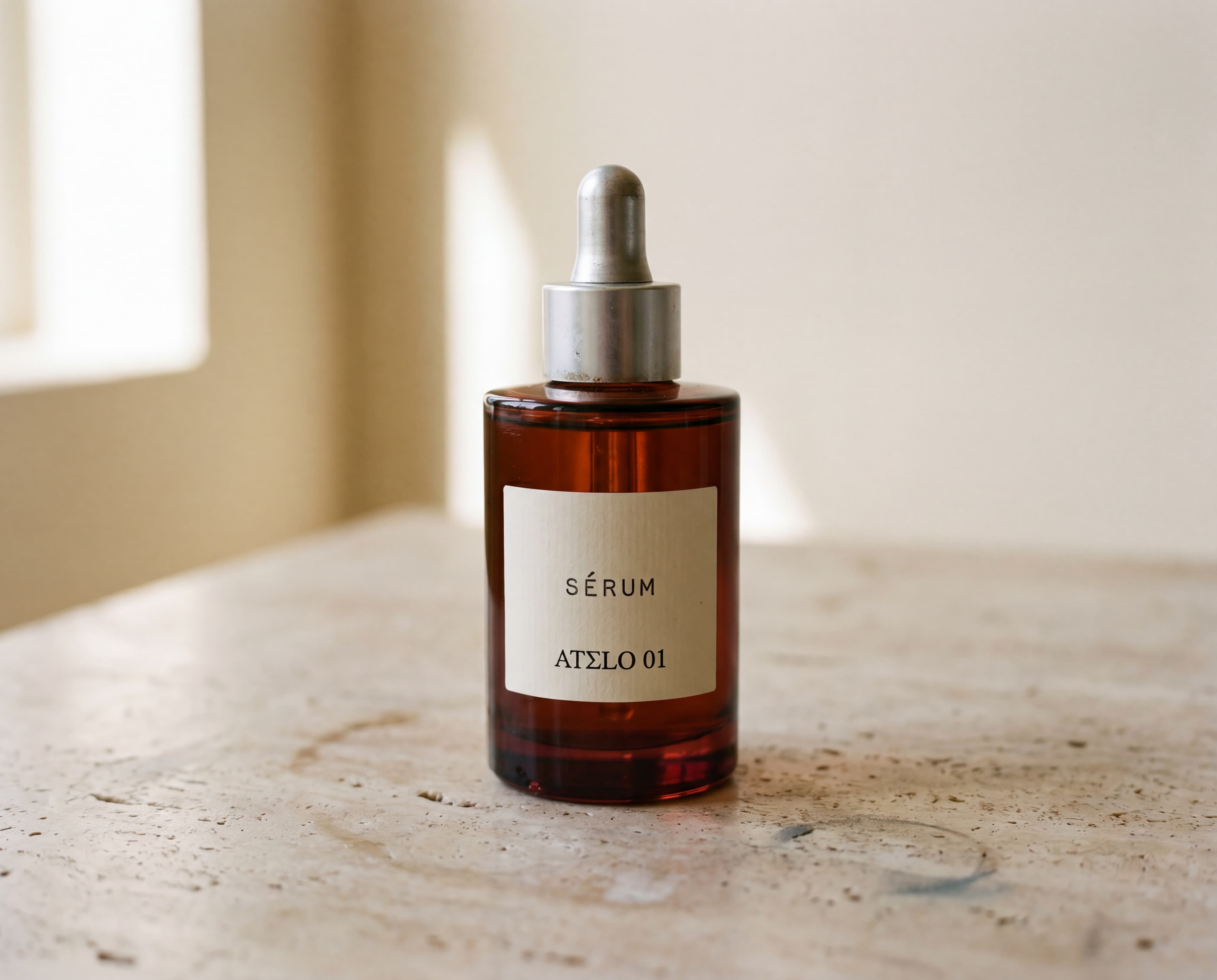 Niwa product on a hinoki ledge, blue hour, Tokyo